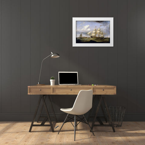 Hark Away White Modern Wood Framed Art Print by Walters, Samuel