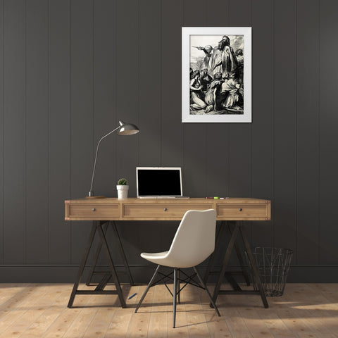 Samuel Rescues Israel White Modern Wood Framed Art Print by Watts, George Frederick