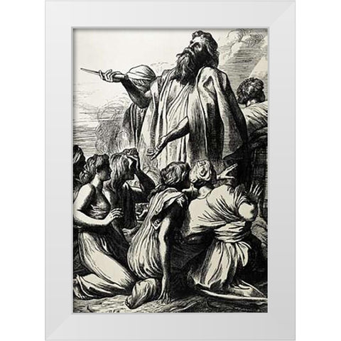 Samuel Rescues Israel White Modern Wood Framed Art Print by Watts, George Frederick