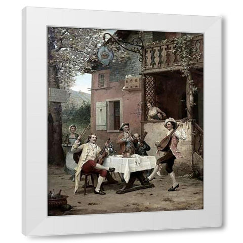 Cabaret De La Couronne White Modern Wood Framed Art Print by Weiss, Emile Georges