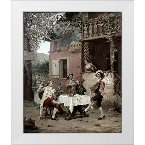 Cabaret De La Couronne White Modern Wood Framed Art Print by Weiss, Emile Georges