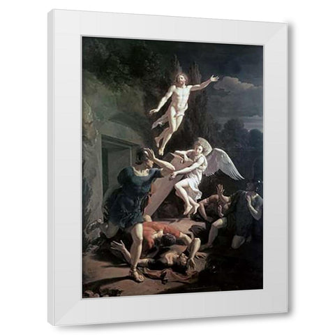 Resurrection White Modern Wood Framed Art Print by van der Werff, Adriaen