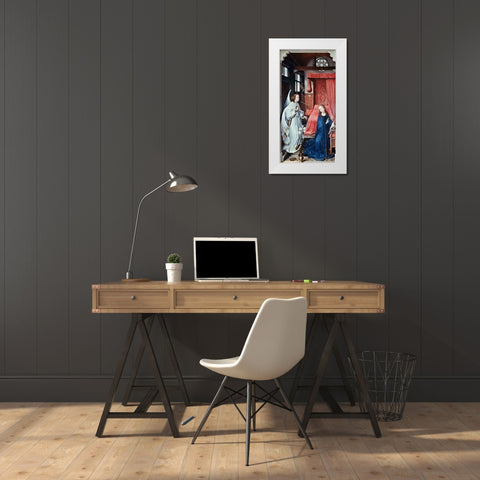Annunciation 1 White Modern Wood Framed Art Print by Weyden, Rogier van der