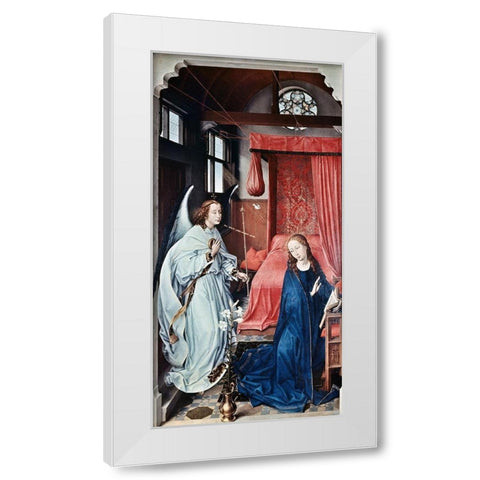 Annunciation 1 White Modern Wood Framed Art Print by Weyden, Rogier van der