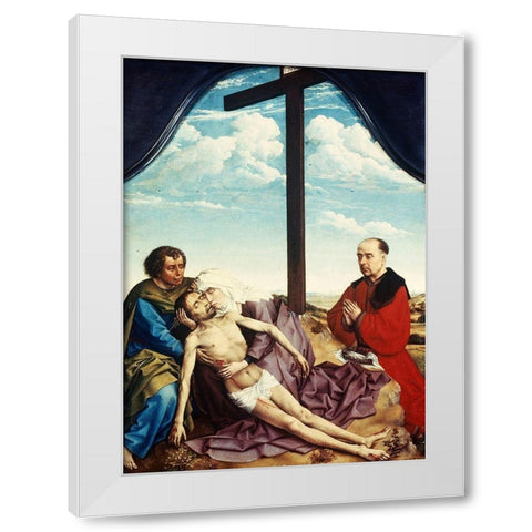 Pieta White Modern Wood Framed Art Print by Weyden, Rogier van der