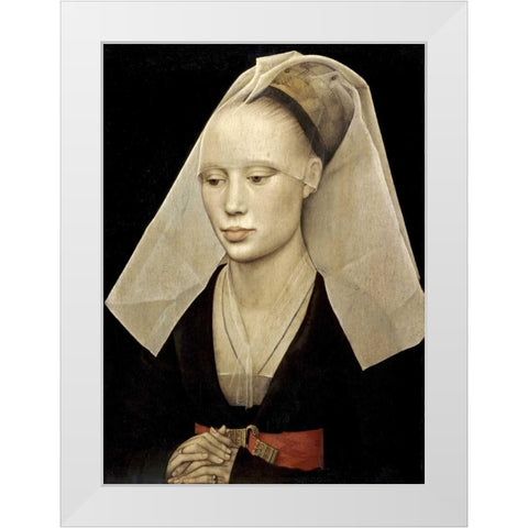 Portrait of a Lady White Modern Wood Framed Art Print by Van Der Weyden, Rogier