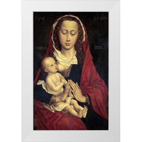 Virgin and Child White Modern Wood Framed Art Print by Weyden, Rogier van der