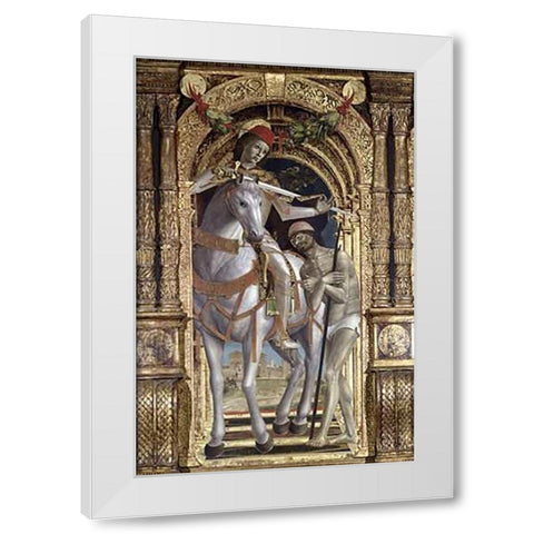 Madonna and Child (Detail)From The Polyptych of Saint Martin White Modern Wood Framed Art Print by Zenale, Bernardo