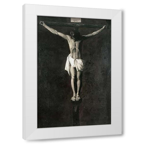 Museumist On The Cross White Modern Wood Framed Art Print by De Zurbaran, Francisco