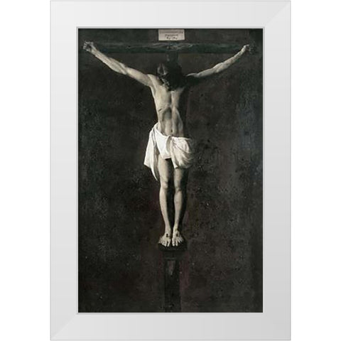 Museumist On The Cross White Modern Wood Framed Art Print by De Zurbaran, Francisco