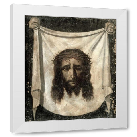 Holy Face - La Santa Faz White Modern Wood Framed Art Print by De Zurbaran, Francisco