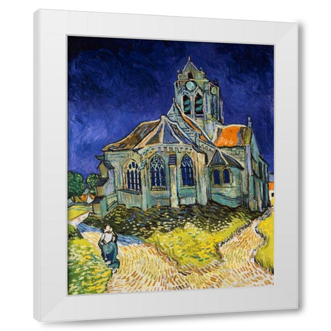 The Church at Auvers White Modern Wood Framed Art Print by Van Gogh, Vincent