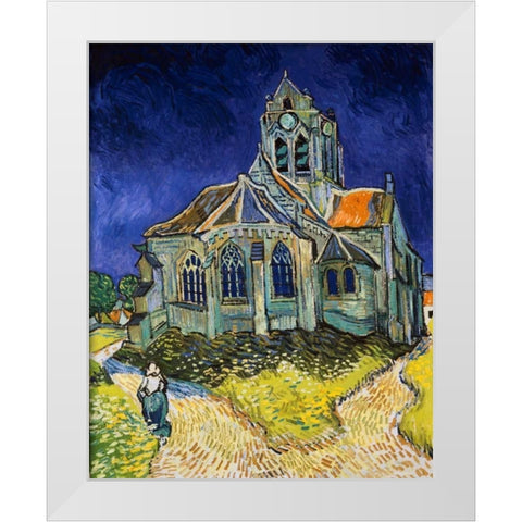 The Church at Auvers White Modern Wood Framed Art Print by Van Gogh, Vincent