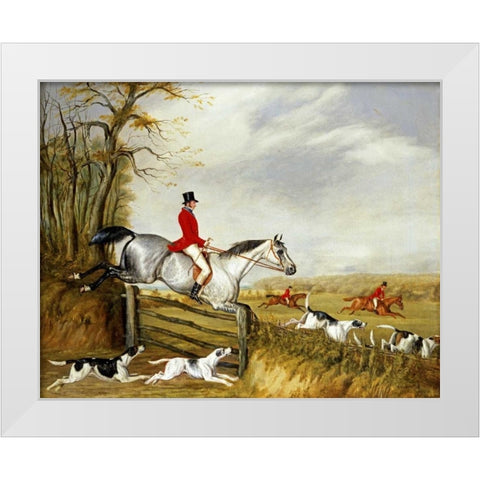 The Belvoir Hunt White Modern Wood Framed Art Print by Alken, Henry Thomas