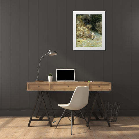 In the Primrose Wood White Modern Wood Framed Art Print by Allingham, Helen