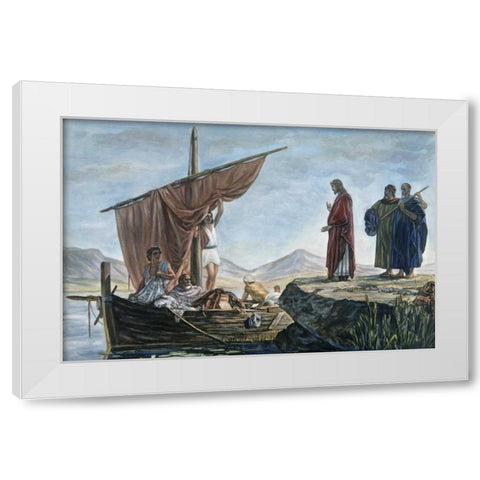 Christ Calling James and John White Modern Wood Framed Art Print by Armitage, Edward