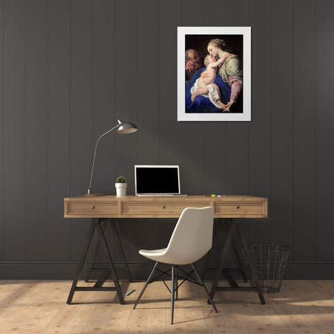 The Family White Modern Wood Framed Art Print by Batoni, Pompeo Girolamo