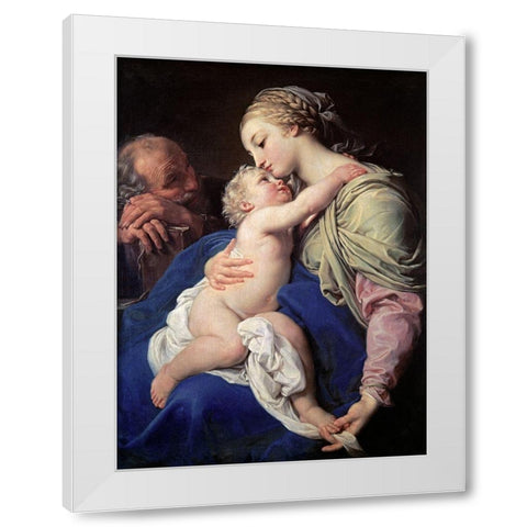 The Family White Modern Wood Framed Art Print by Batoni, Pompeo Girolamo