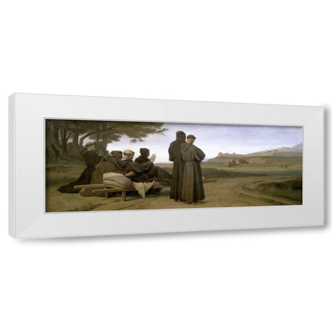 St. Francis dAssise White Modern Wood Framed Art Print by Benouville, Francois Leon