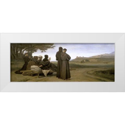 St. Francis dAssise White Modern Wood Framed Art Print by Benouville, Francois Leon