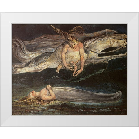 Divine Comedy: Pity 19th C. White Modern Wood Framed Art Print by Blake, William