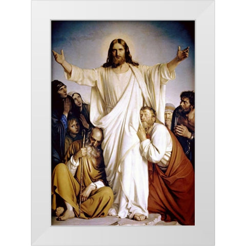 Christ the Consoler White Modern Wood Framed Art Print by Bloch, Carl