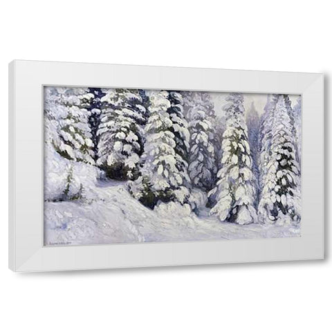 Winter Tale White Modern Wood Framed Art Print by Borisov, Alexander Alexeevich
