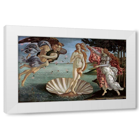 The Birth of Venus White Modern Wood Framed Art Print by Botticelli, Sandro