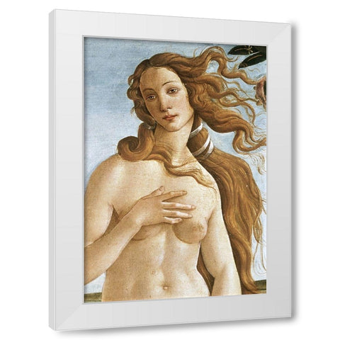 The Birth of Venus (Detail) White Modern Wood Framed Art Print by Botticelli, Sandro