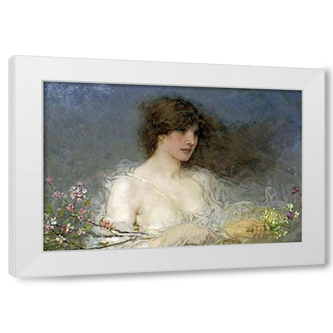 A Spring Idyll White Modern Wood Framed Art Print by Boughton, George Henry