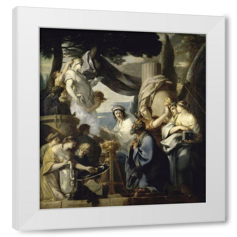 Solomons Idolatry White Modern Wood Framed Art Print by Bourdon, Sebastien