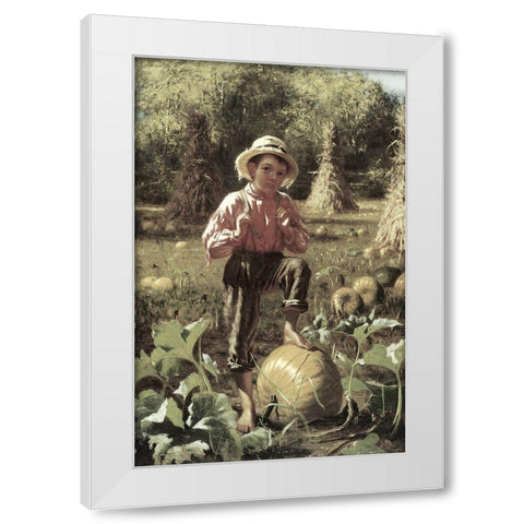 Thats Me Pumpkin White Modern Wood Framed Art Print by Brown, John George