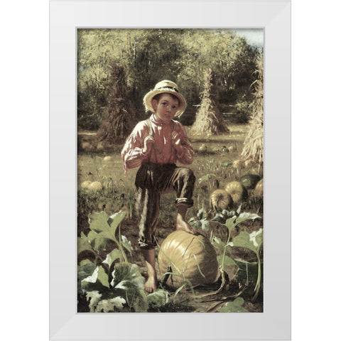 Thats Me Pumpkin White Modern Wood Framed Art Print by Brown, John George