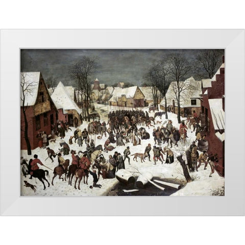 The Massacre of the Innocents White Modern Wood Framed Art Print by Bruegel, Pieter the Elder
