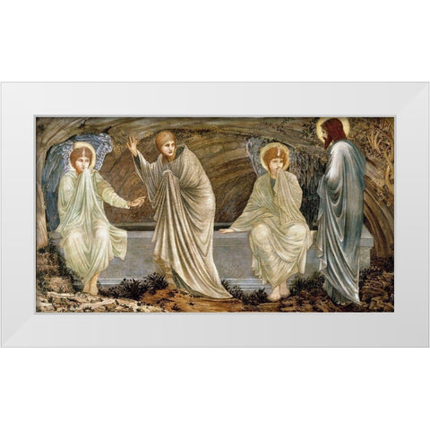 The Morning of the Resurrection White Modern Wood Framed Art Print by Burne-Jones, Sir Edward