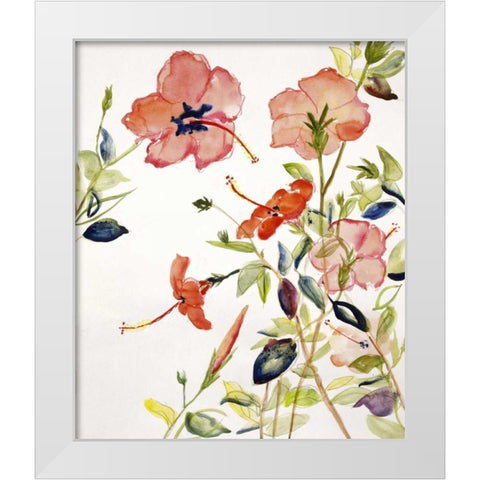 Hibiscus Flowerpiece White Modern Wood Framed Art Print by Calne, Sir Roy