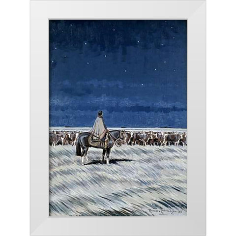 The Night White Modern Wood Framed Art Print by Carranza, Fernando Romero