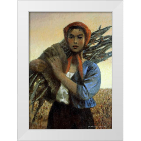 Late Afternoon - Atardecer White Modern Wood Framed Art Print by Castro, Enrique