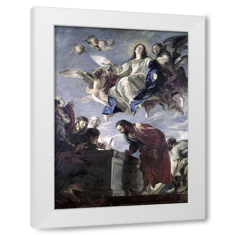 The Ascension of The Virgin White Modern Wood Framed Art Print by Cerezo, Mateo