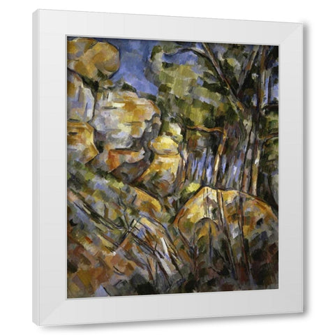 Le Paysage des Dernieres Annes White Modern Wood Framed Art Print by Cezanne, Paul
