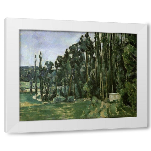 The Poplar Trees White Modern Wood Framed Art Print by Cezanne, Paul