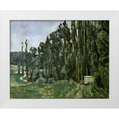 The Poplar Trees White Modern Wood Framed Art Print by Cezanne, Paul