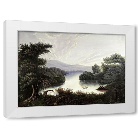 Summer Lake White Modern Wood Framed Art Print by Chambers, Thomas