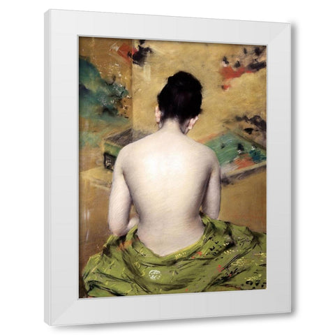 Back of Nude White Modern Wood Framed Art Print by Chase, William Merritt