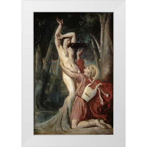 Apollo and Daphne White Modern Wood Framed Art Print by Chasseriau, Theodore