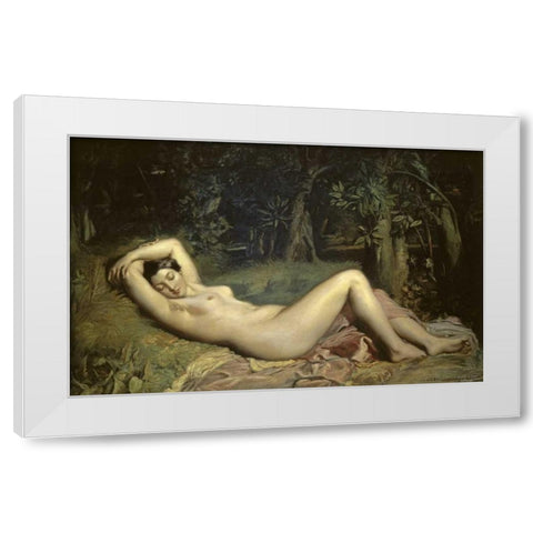Sleeping Nymph White Modern Wood Framed Art Print by Chasseriau, Theodore