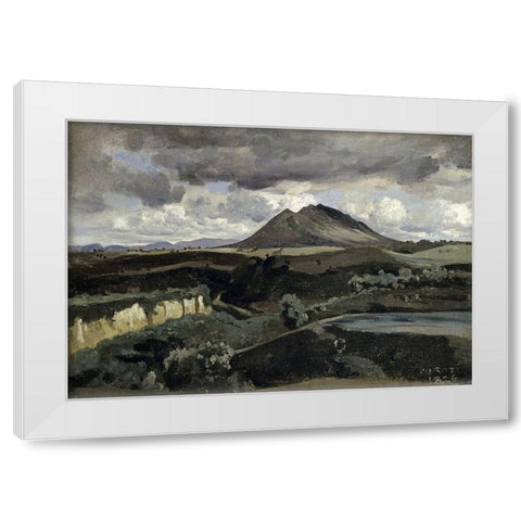 Le Mont Soracte White Modern Wood Framed Art Print by Corot, Jean-Baptiste-Camille