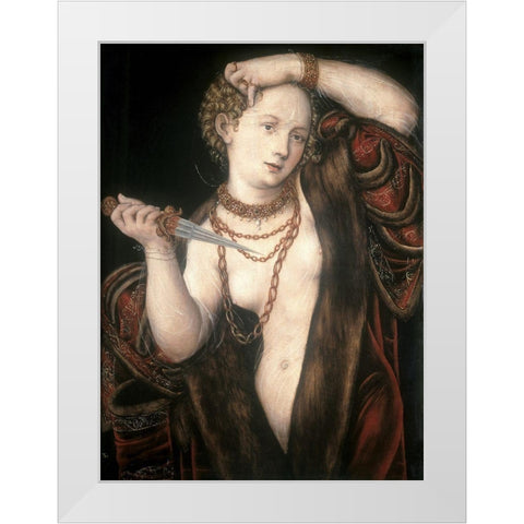 Lucretia White Modern Wood Framed Art Print by Cranach, Lucas