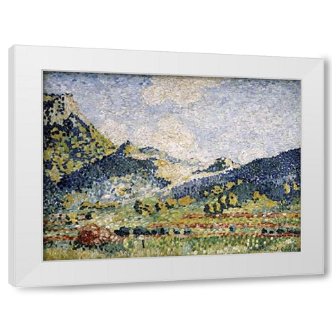 Les Petits Montagnes Mauresques White Modern Wood Framed Art Print by Cross, Henri-Edmond
