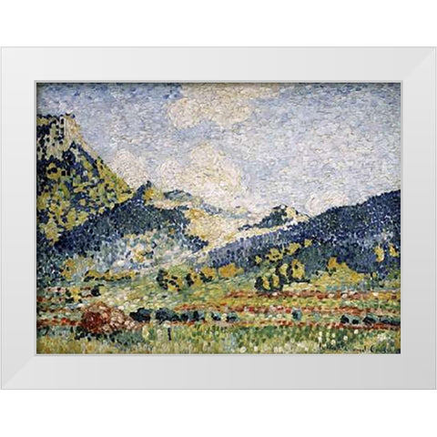 Les Petits Montagnes Mauresques White Modern Wood Framed Art Print by Cross, Henri-Edmond